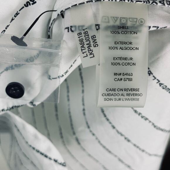 Karl Lagerfeld Paris Black Striped Button Down Shirt - Size XS - Picture 6 of 7